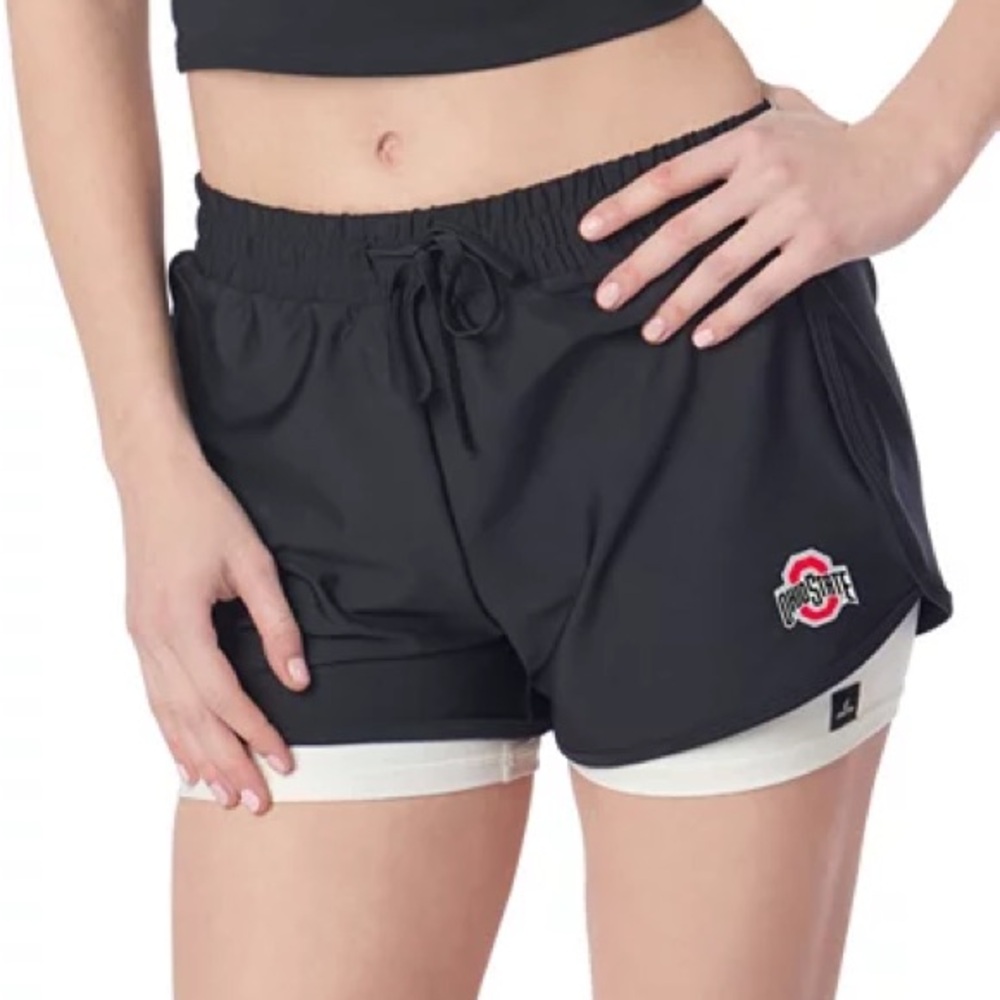NWT! Certo Women's The Ohio State Buckeyes Black 2-N-1 Lined Shorts!